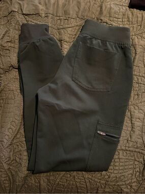Figs British racing green high waisted Zamora Jogger Pants